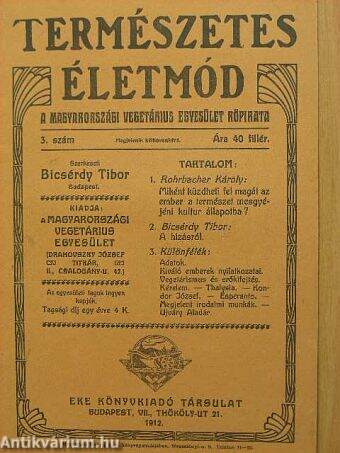 Természetes életmód 1912/3.