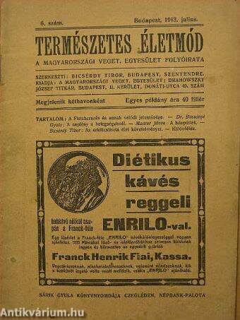 Természetes életmód 1913. julius