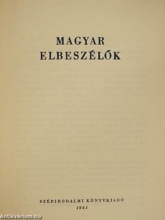 Magyar elbeszélők II.