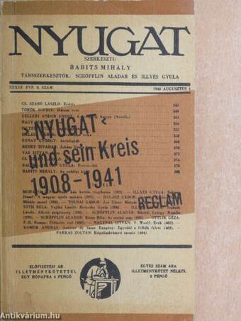 "Nyugat" und sein Kreis 1908-1941