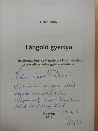 Lángoló gyertya (dedikált példány)