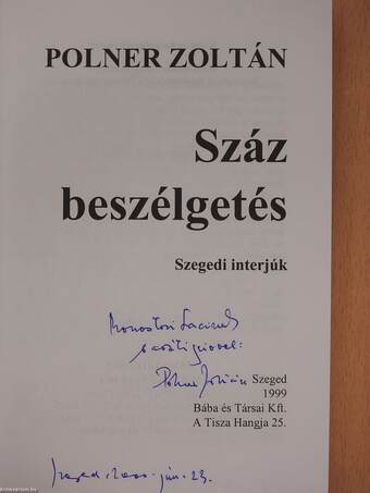 Száz beszélgetés (dedikált példány)