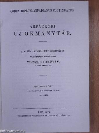 Árpád-kori új okmánytár VIII.