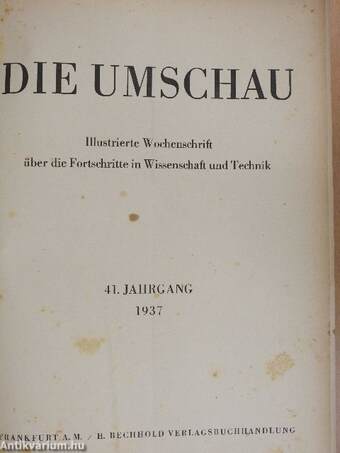 Die Umschau 1937. január-december