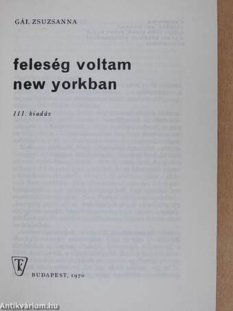 Feleség voltam New Yorkban