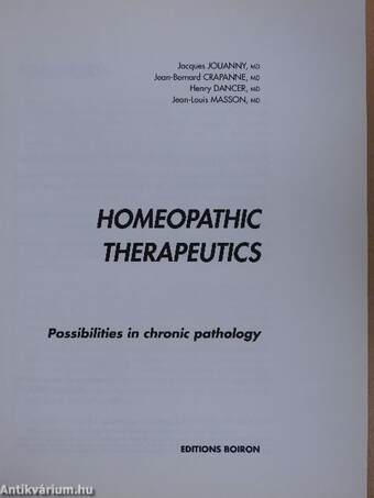 Homeopathic Therapeutics