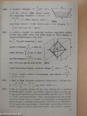 Összefoglaló feladatgyűjtemény matematikából - Megoldások II.