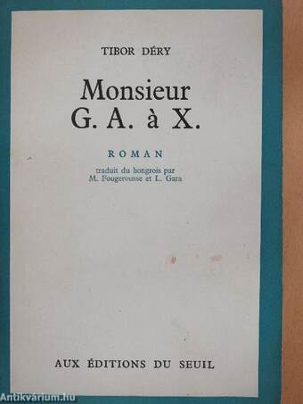 Monsieur G. A. á X.