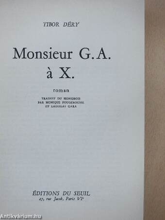 Monsieur G. A. á X.