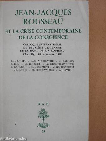 Jean-Jacques Rousseau et la crise contemporaine de la conscience