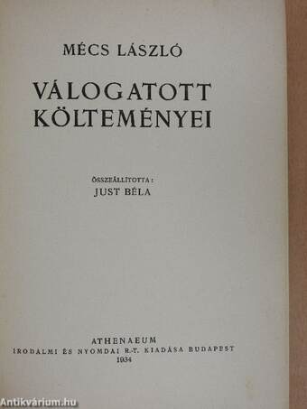 Mécs László válogatott költeményei