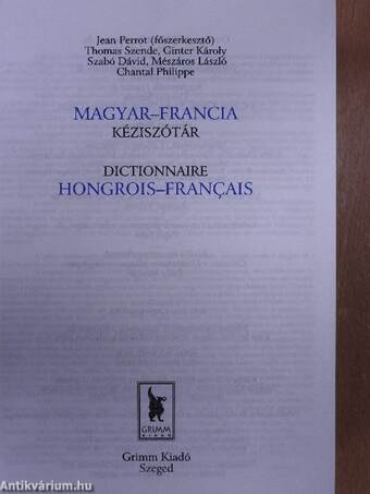 Magyar-francia kéziszótár