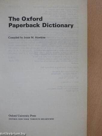The Oxford Paperback Dictionary