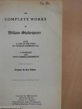 The complete works of William Shakespeare