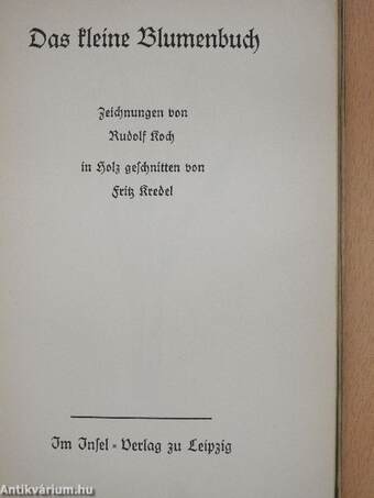 Das kleine Blumenbuch (gótbetűs)