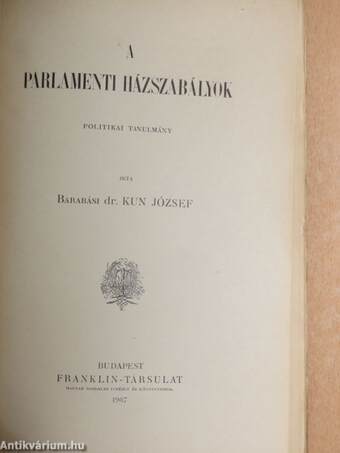 A parlamenti házszabályok