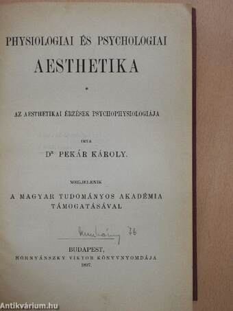 Physiologiai és psychologiai aesthetika