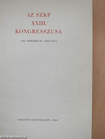 Az SZKP XXIII. kongresszusa