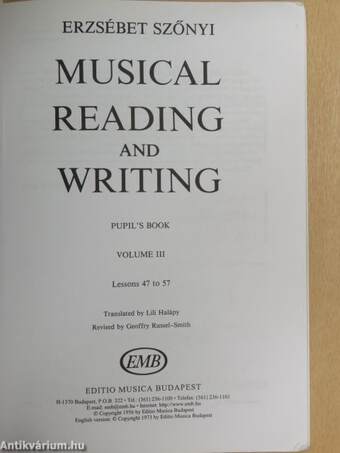 Musical Reading and Writing III. - Pupil's Book