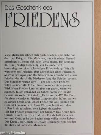 Das Geschenk des Friedens