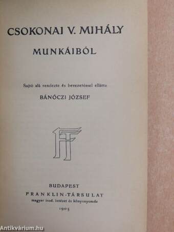 Csokonai V. Mihály munkáiból