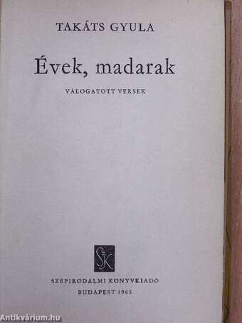 Évek, madarak