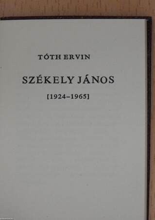 Székely János (minikönyv)