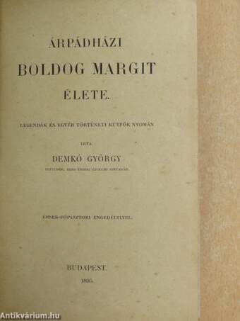 Árpádházi Boldog Margit élete