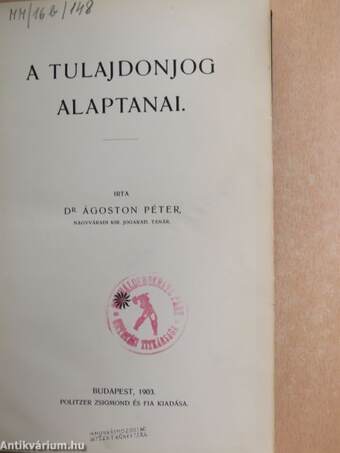 A tulajdonjog alaptanai