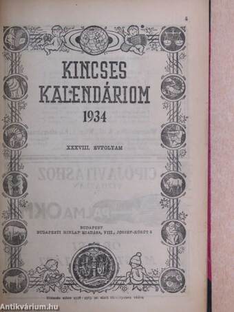 Kincses Kalendáriom 1934