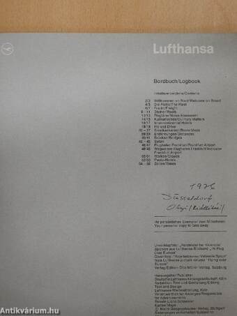 Lufthansa Bordbuch/Logbook