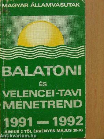 Balatoni és Velencei-tavi menetrend