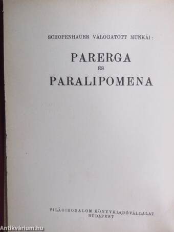 Parerga és paralipomena IV.