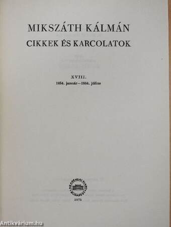 Cikkek és karcolatok XVIII.