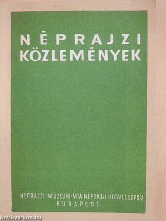 Néprajzi Közlemények VIII. 1.