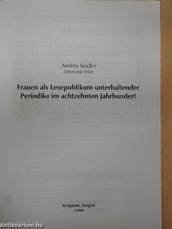 Frauen als Lesepublikum unterhaltender Periodika im achtzehnten Jahrhundert