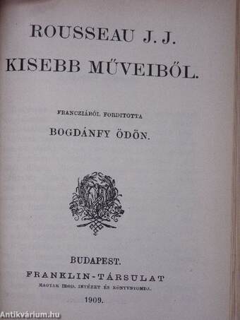 Candide vagy az optimismus/XII. Károly története/Az emberek közötti különbségek/Rousseau J. J. kisebb műveiből