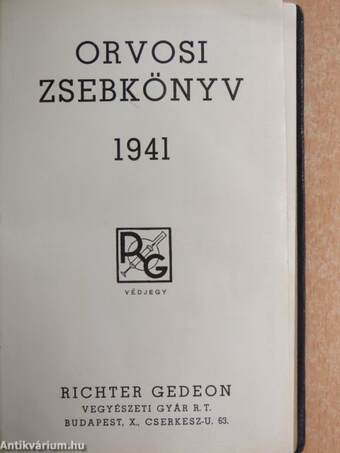 Orvosi zsebkönyv 1941
