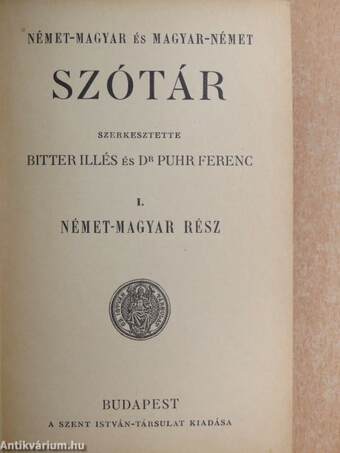 Német-magyar és magyar-német szótár I-II.