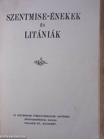 Misekönyv/Szentmise-énekek és litániák