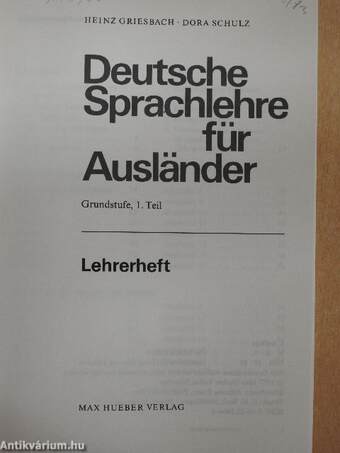 Deutsche Sprachlehre für Ausländer 1.