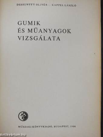 Gumik és műanyagok vizsgálata