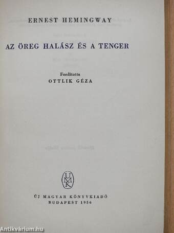 Az öreg halász és a tenger