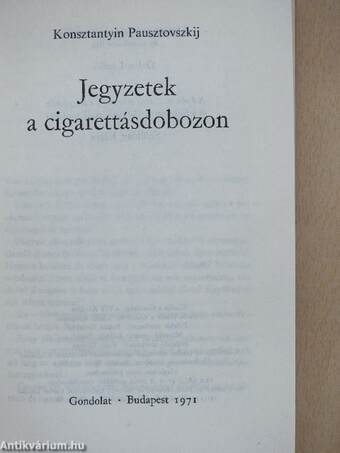 Jegyzetek a cigarettásdobozon