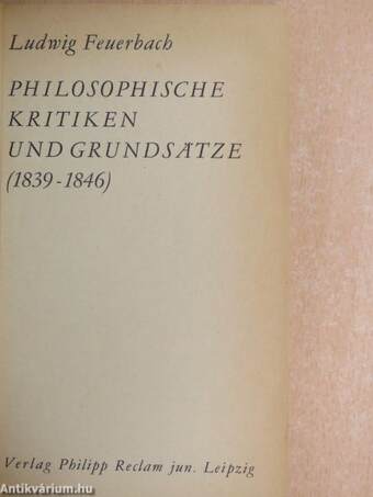 Philosophische Kritiken und Grundsätze