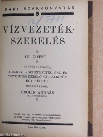 Vízvezetékszerelés III. (töredék)