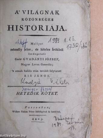 A' világnak közönséges históriája VII.