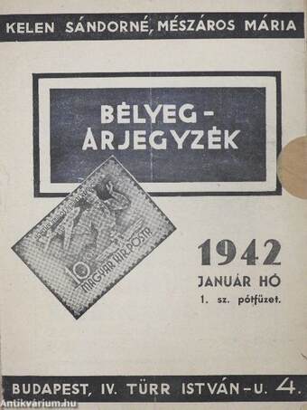 Bélyeg-árjegyzék 1942. január