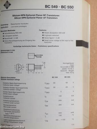 Kleinleistungstransistoren 1977