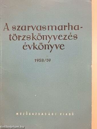 A szarvasmarhatörzskönyvezés évkönyve 1958/59